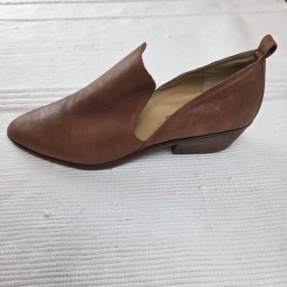 Lucky Brand Macce Brown Leather Ankle Booties Women 8.5 Low Heel LP-MACCE - Picture 9 of 11